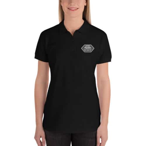 Black Licensed Plumber Embroidered Women's Polo 1