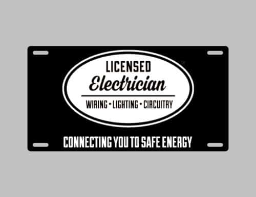 licensed electrician license plate