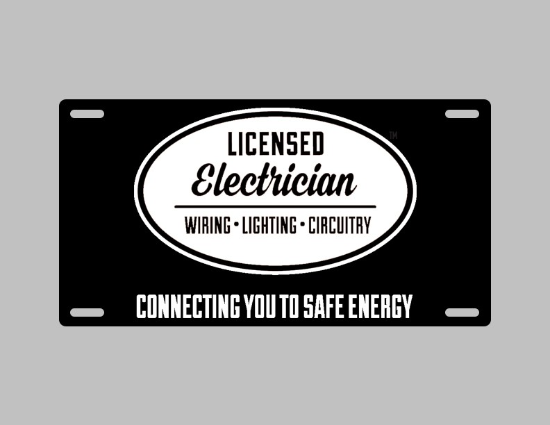 licensed electrician license plate