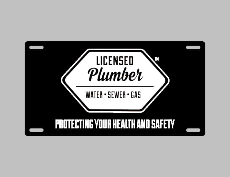 licensed plumber license plate