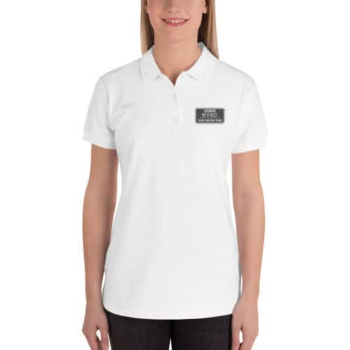 White Licensed HVAC Embroidered Women's Polo