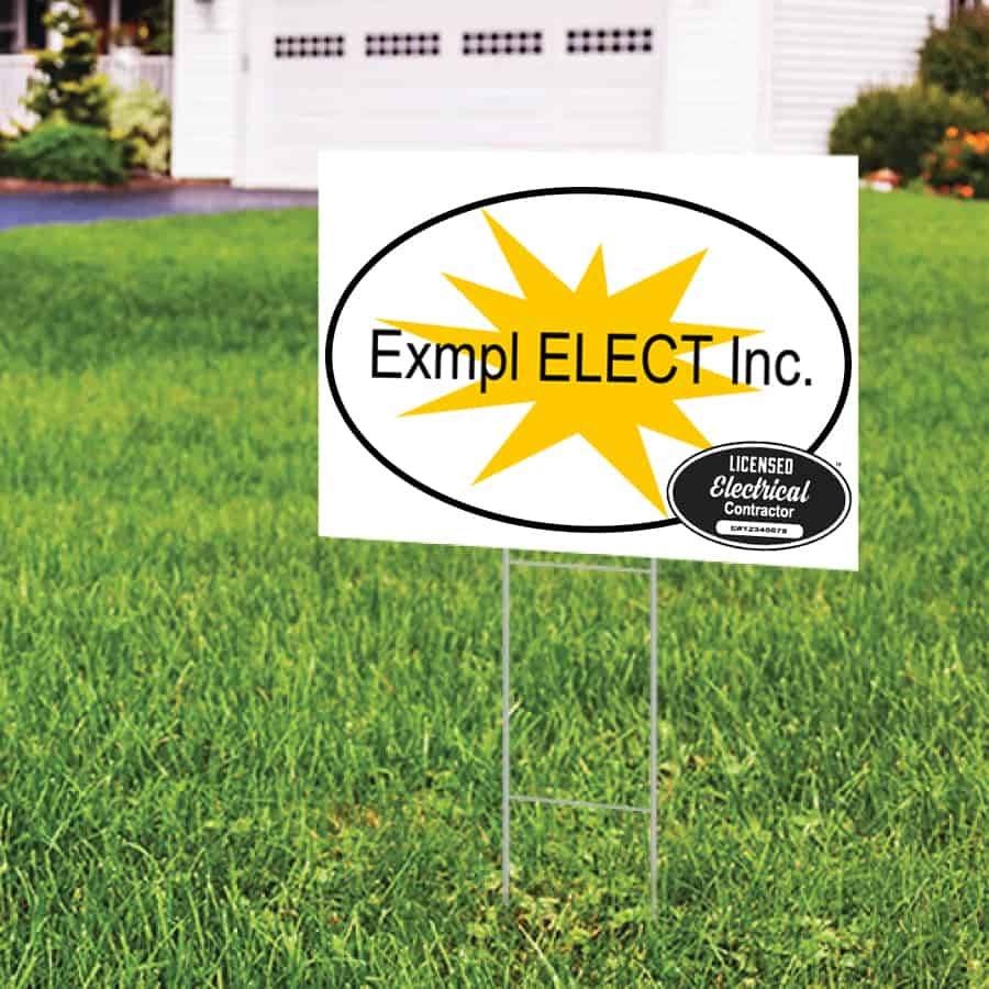licensed electrician yard sign