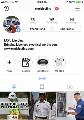 licensed electrician instagram