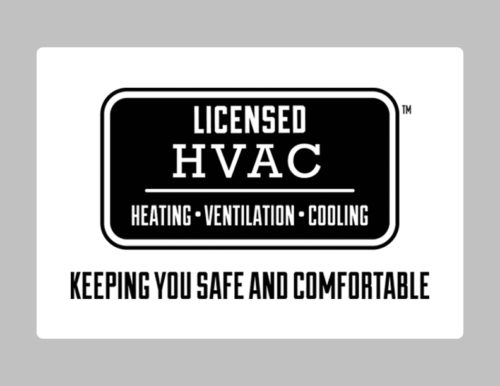 licensed HVAC LARGE Decal